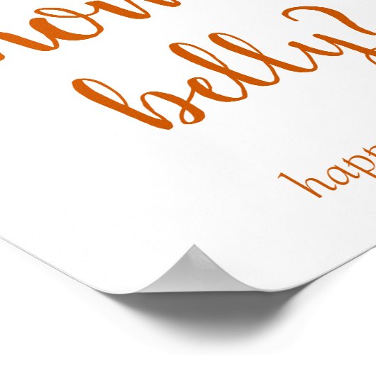 Simple Mommys Belly | Fall Orange Guessing Game Poster (Ecke)