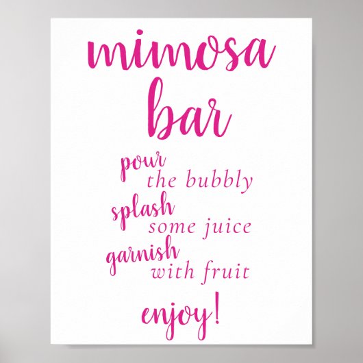 Simple Momosa Bar | Fall Orange Any Event Sign Poster (Vorne)