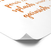 Simple Momosa Bar | Fall Orange Any Event Sign Poster (Ecke)