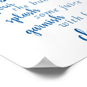 Simple Momosa Bar | French Blue Any Event Sign Poster (Ecke)