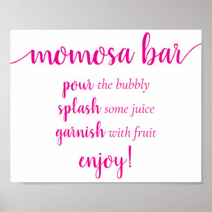 Simple Momosa Bar Jedes Ereignis wird in Pink an Poster