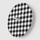 Simple Monochrome Buffalo Plaid Pattern Große Wanduhr (Winkel)