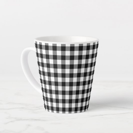 Simple Monochrome Buffalo Plaid Pattern Milchtasse (Linke Ecke)