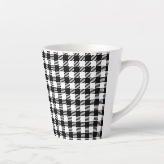 Simple Monochrome Buffalo Plaid Pattern Milchtasse (Rechts)