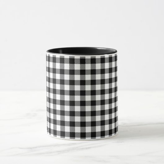 Simple Monochrome Buffalo Plaid Pattern Tasse (Zentrum)