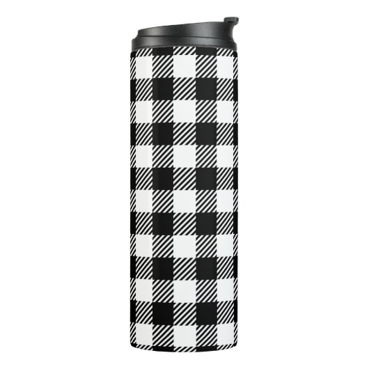 Simple Monochrome Buffalo Plaid Pattern Thermosbecher (Nach links gedreht)