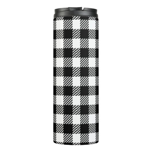 Simple Monochrome Buffalo Plaid Pattern Thermosbecher (Rückseite)
