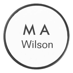 Simple monogram add your name letter man minimal eishockey puck