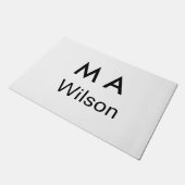Simple monogram add your name letter man minimal fußmatte (Schrägansicht)