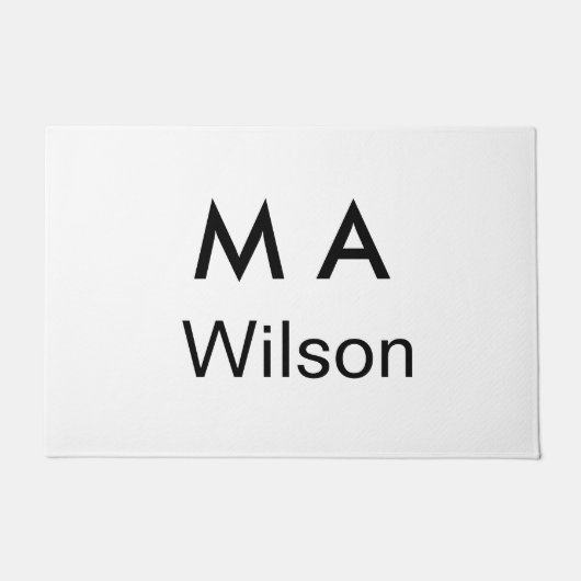 Simple monogram add your name letter man minimal fußmatte (Vorderseite)