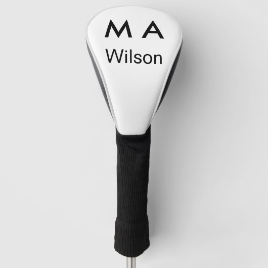 Simple monogram add your name letter man minimal golf headcover (Vorderseite)