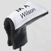 Simple monogram add your name letter man minimal golf headcover (3/4 Vorderseite)