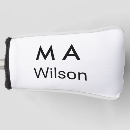 Simple monogram add your name letter man minimal golf headcover (Vorderseite)