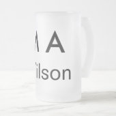 Simple monogram add your name letter man minimal   mattglas bierglas (VorderseiteRechts)