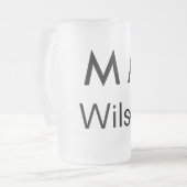 Simple monogram add your name letter man minimal   mattglas bierglas (Vorderseite Links)