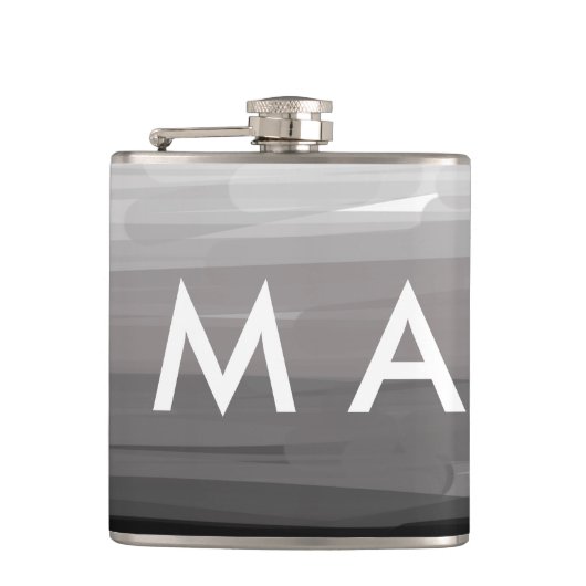Simple monogram add your name letter man minimal t flachmann (Vorderseite)