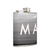 Simple monogram add your name letter man minimal t flachmann (Rechts)