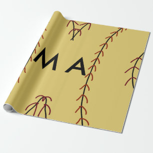 Simple monogram add your name letter man minimal t geschenkpapier