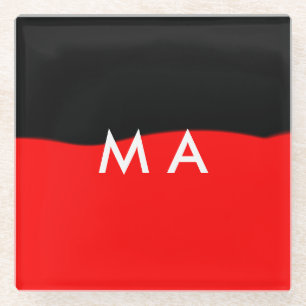 Simple monogram add your name letter man minimal t glasuntersetzer