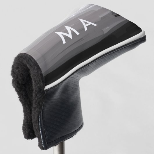 Simple monogram add your name letter man minimal t golf headcover (3/4 Vorderseite)