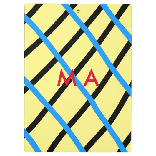 Simple monogram add your name letter man minimal t klemmbrett (Rückseite)