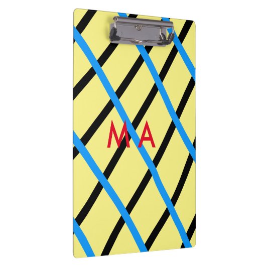 Simple monogram add your name letter man minimal t klemmbrett (Rechts)