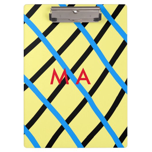 Simple monogram add your name letter man minimal t klemmbrett (Vorderseite)