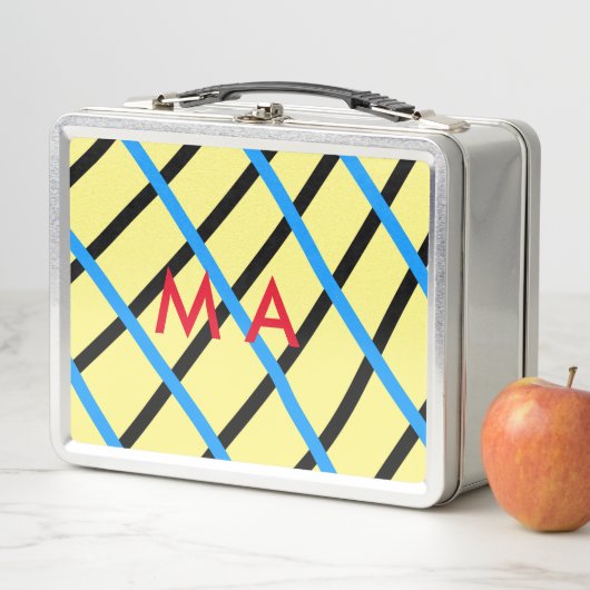 Simple monogram add your name letter man minimal t metall brotdose (Beispiel)