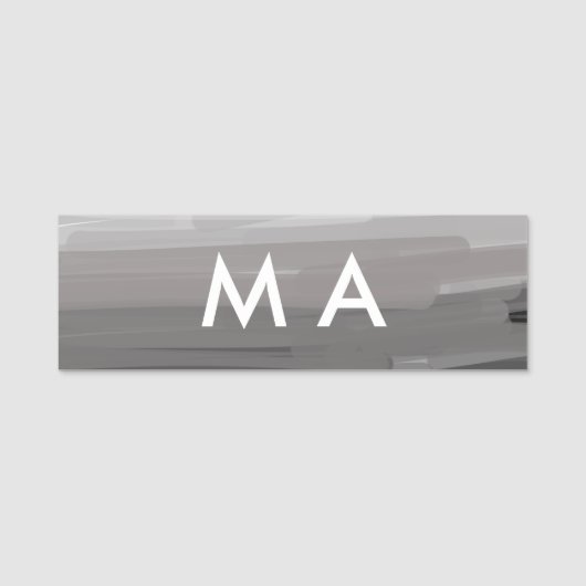 Simple monogram add your name letter man minimal t namensschild (Vorderseite)