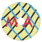 Simple monogram add your name letter man minimal t polyester weihnachtsbaumdecke (Vorderseite)