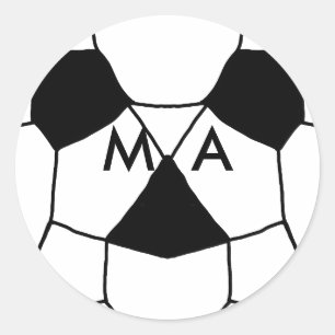 Simple monogram add your name letter man minimal t runder aufkleber
