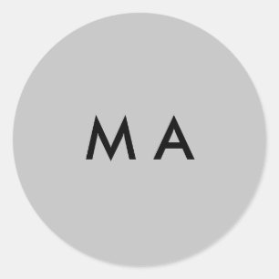 Simple monogram add your name letter man minimal t runder aufkleber