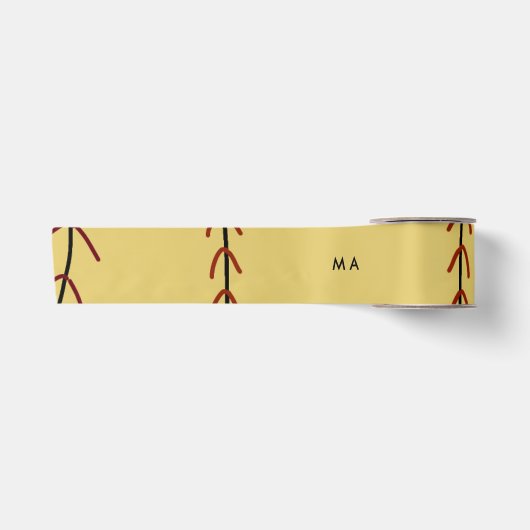 Simple monogram add your name letter man minimal t satinband (Vorderseite)
