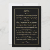 Simple Monogram Black Gold Wedding Vow Card Einladung (Vorderseite)