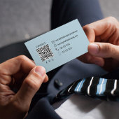 Simple Monogram Blue QR Code | Connect with Me Visitenkarte