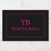 Simple Monogram Initial Custom Text QR label Alkoholflaschenetikett (Einzelnes Label)