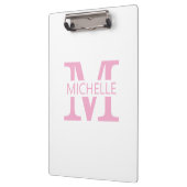 Simple Monogram Name with Initial Klemmbrett (Links)