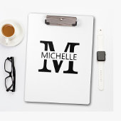 Simple Monogram Name with Initial Klemmbrett