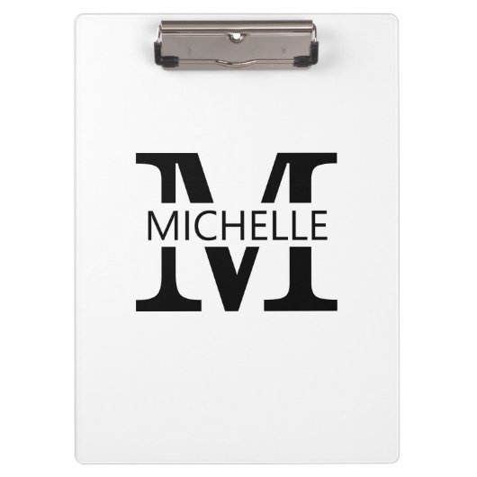 Simple Monogram Name with Initial Klemmbrett (Vorderseite)
