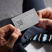 Simple Monogram QR Code Black | Connect with Me Visitenkarte