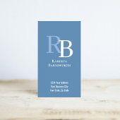 Simple Monogram QR Code Blue | Connect with Me Visitenkarte