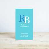 Simple Monogram QR Code Blue | Connect with Me Visitenkarte