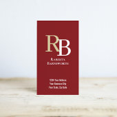 Simple Monogram QR Code Burgundy | Connect with Me Visitenkarte