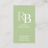 Simple Monogram QR Code Green | Connect with Me Visitenkarte (Vorderseite)