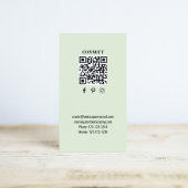 Simple Monogram QR Code Green | Connect with Me Visitenkarte