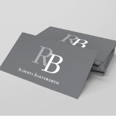 Simple Monogram QR Code Grey | Connect with Me Visitenkarte