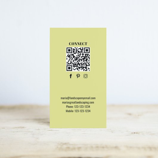 Simple Monogram QR Code Orange | Connect with Me Visitenkarte