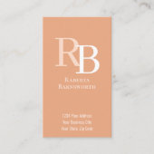 Simple Monogram QR Code Peach | Connect with Me Visitenkarte (Vorderseite)