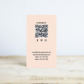 Simple Monogram QR Code Peach | Connect with Me Visitenkarte