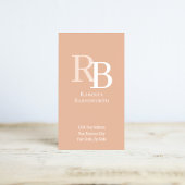 Simple Monogram QR Code Peach | Connect with Me Visitenkarte